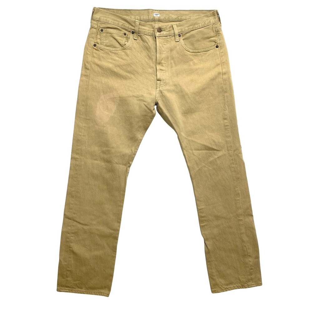 Levi's 501 Jeans Mens 33x30 Beige Khaki Straight Leg Button Fly